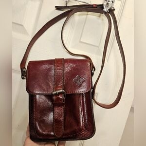Patricia Nash oxblood red leather crossbody bag handbag purse